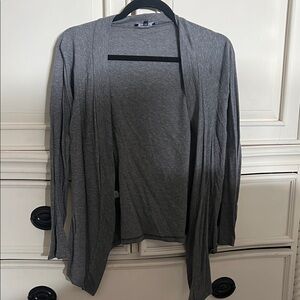 Express Heather Gray Open Cardigan